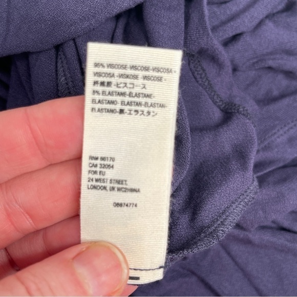 Free People Francesca One Shoulder Dress Midi Navy Blue Size Medium NWT - Picture 11 of 11